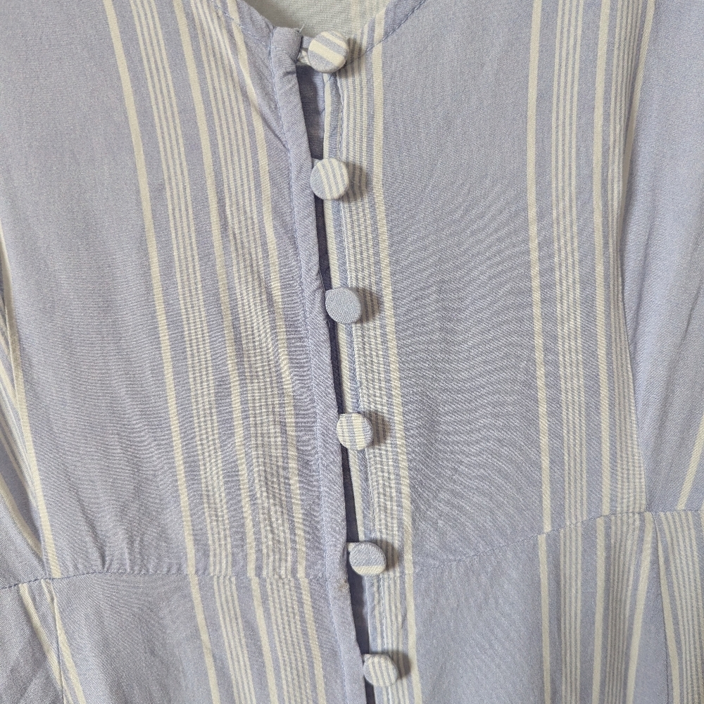 Simons Light Blue & White Striped Midi Dress - Picture 6 of 8
